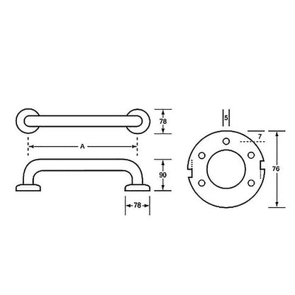 ML327K Metlam Designer Black 300mm Straight Grab Rail