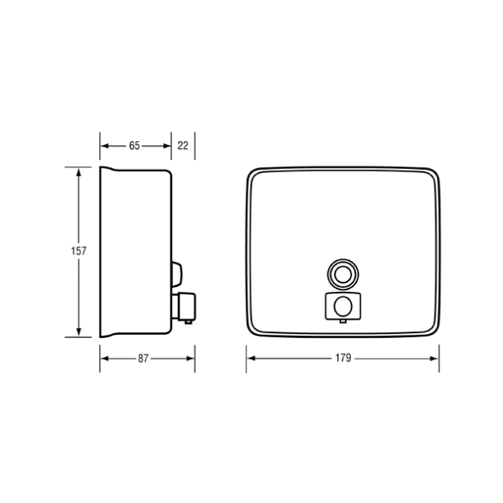 Square Soap Dispenser - Button Pump Valve