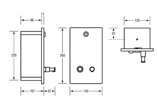 Recessed Vertical Soap Dispenser