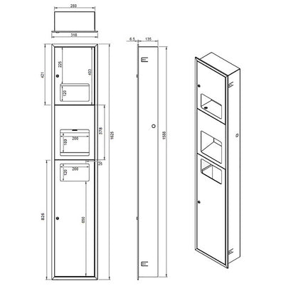 Buy Wholesale Bathroom Supplies Online | Metlam Combo Unit | Paper Towel, Dryer, Waste (SM-HKEOO73N1)