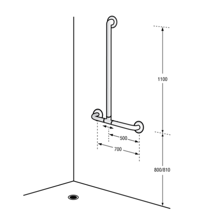 MLR1078 Metlam Universal Sliding Shower Rail