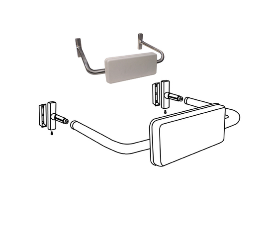 MLR119 Metlam Backrest Disabled Straight Rail White Padded PVC