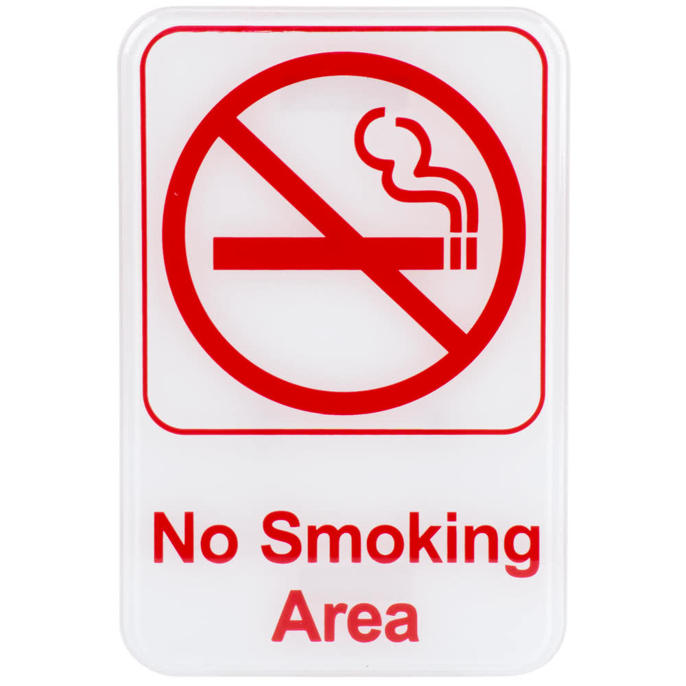 WS02 No Smoking Area Sign 230X150mm