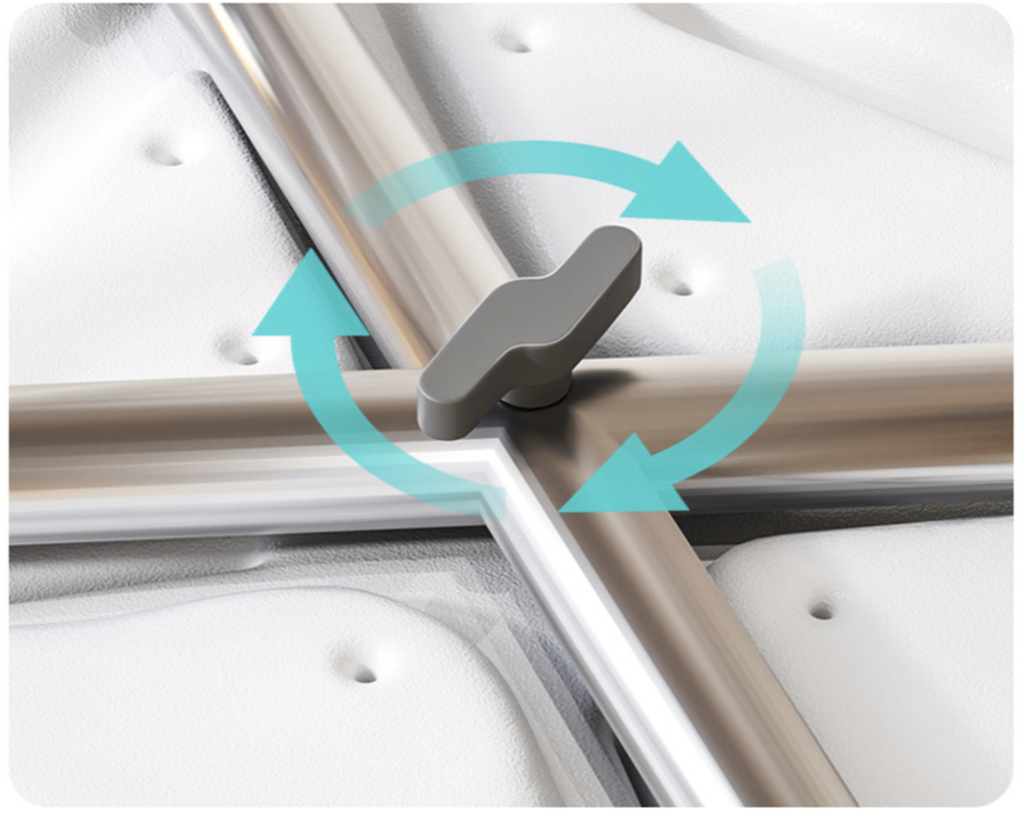 Adjustable shower chair with blue seat and white backrest Ozwashroom