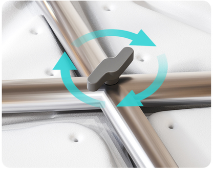 Adjustable shower chair with blue seat and white backrest Ozwashroom