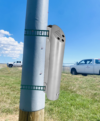 Pole Mount Satin Stainless Steel Outdoor Ashtray