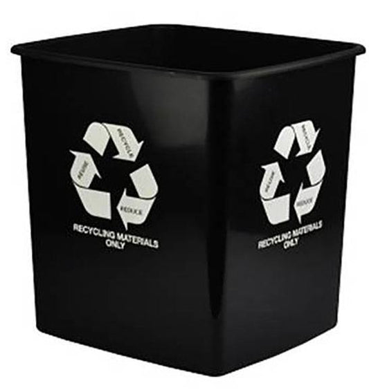 RB15RB Recycle Black Waste Bin 15L