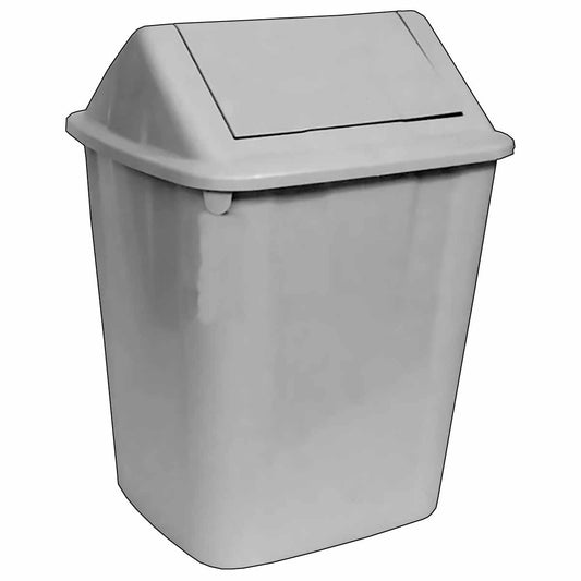 RB32GR Grey Plastic 32L Rubbish Bin, Swinging Lid