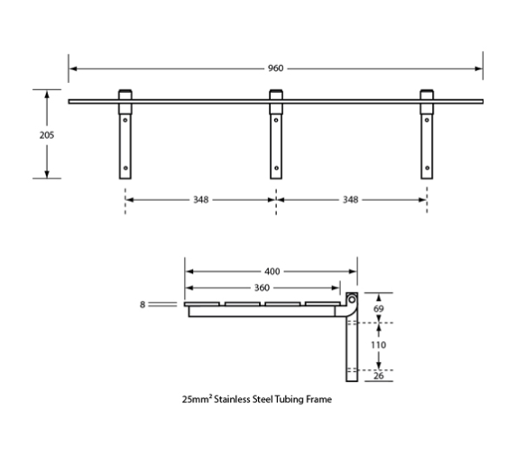 ML991CL Metlam Fold away Disable Shower Seat