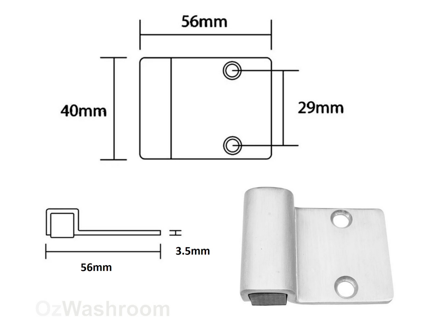 Ozwashroom Advantage TPH2 Kit: Premium Toilet Partition Hardware (LH/RH) | Wholesale Australia