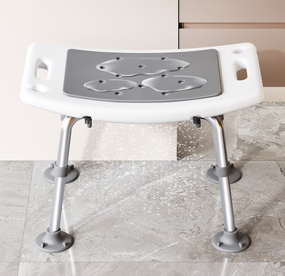 Adjustable shower seat with gray seat ozwashroom
