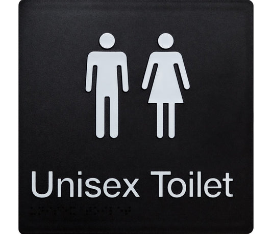 Unisex Braille Toilet Sign