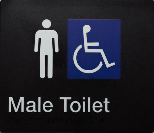 Male Disable Braille Toilet Sign