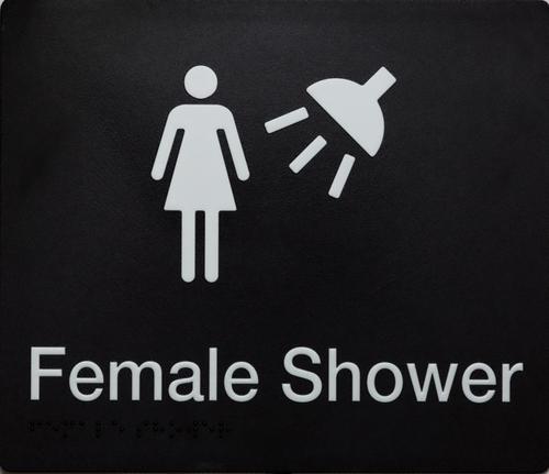 Female Shower Braille Sign