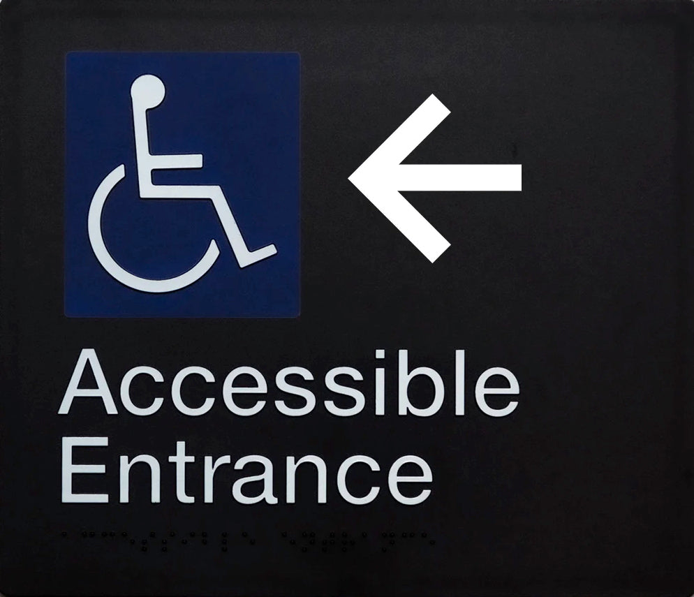 accessible entrance braille sign