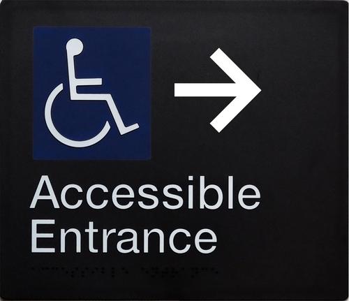 Accessible Entrance Braille Right Arrow