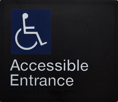 Disabled Accessible Entrance Braille Sign