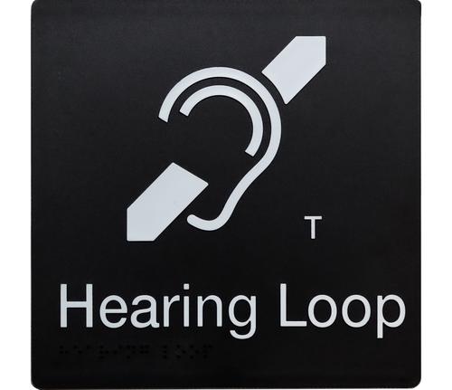 Hearing Loop Braille Sign