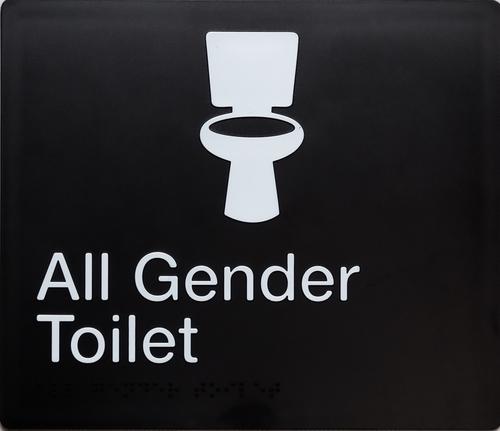 Plastic All Gender Toilet Braille Sign