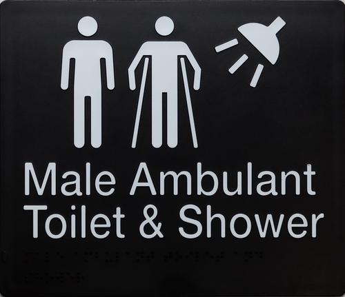 Male/Male Ambulant Toilet & Shower Braille Sign