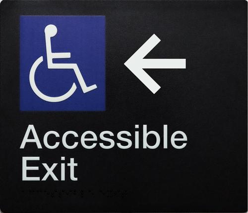 Accessible Exit Braille Sign Left Arrow