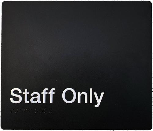 Staff Only  White on Black