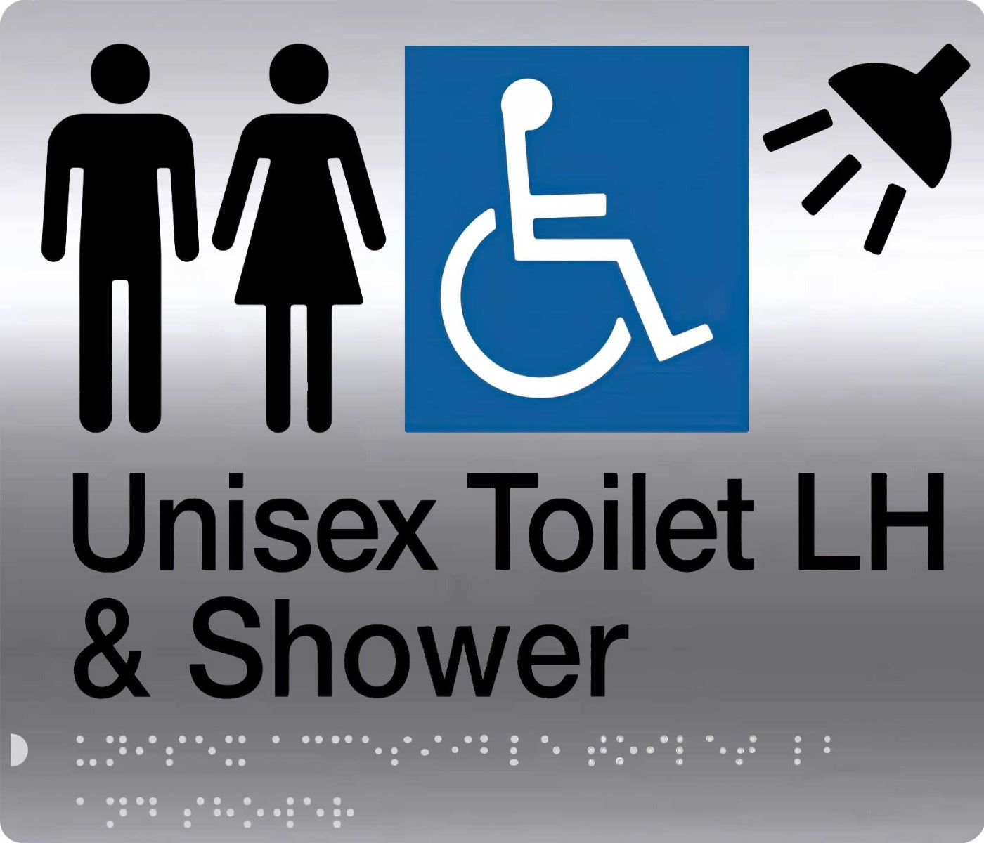 Braille S'Steel Unisex Accessible Toilet LH & shower