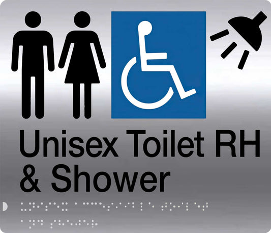 Braille S'Steel Unisex Accessible Toilet RH & shower