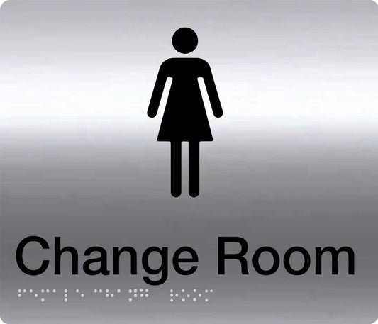 Braille Sign female change room