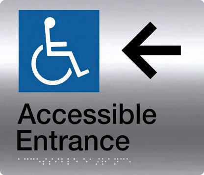 Accessible Entrance Stainless Steel Braille Sign