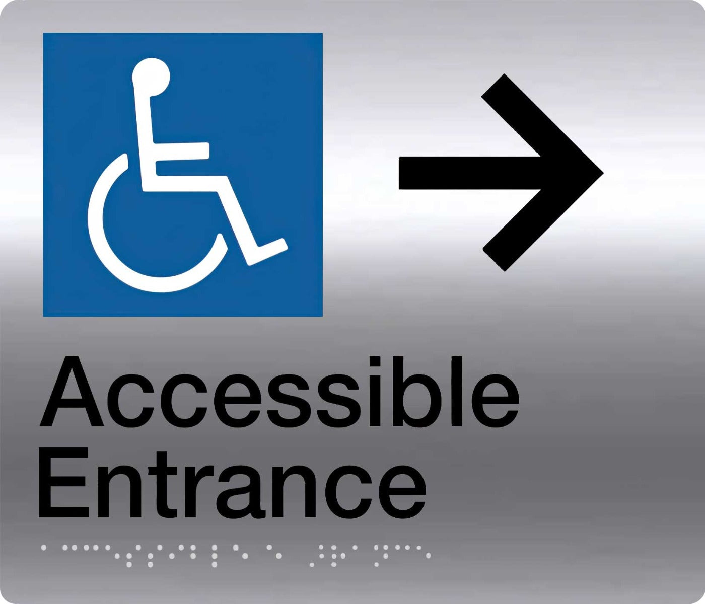 Accessible Entrance Stainless Steel Braille Sign