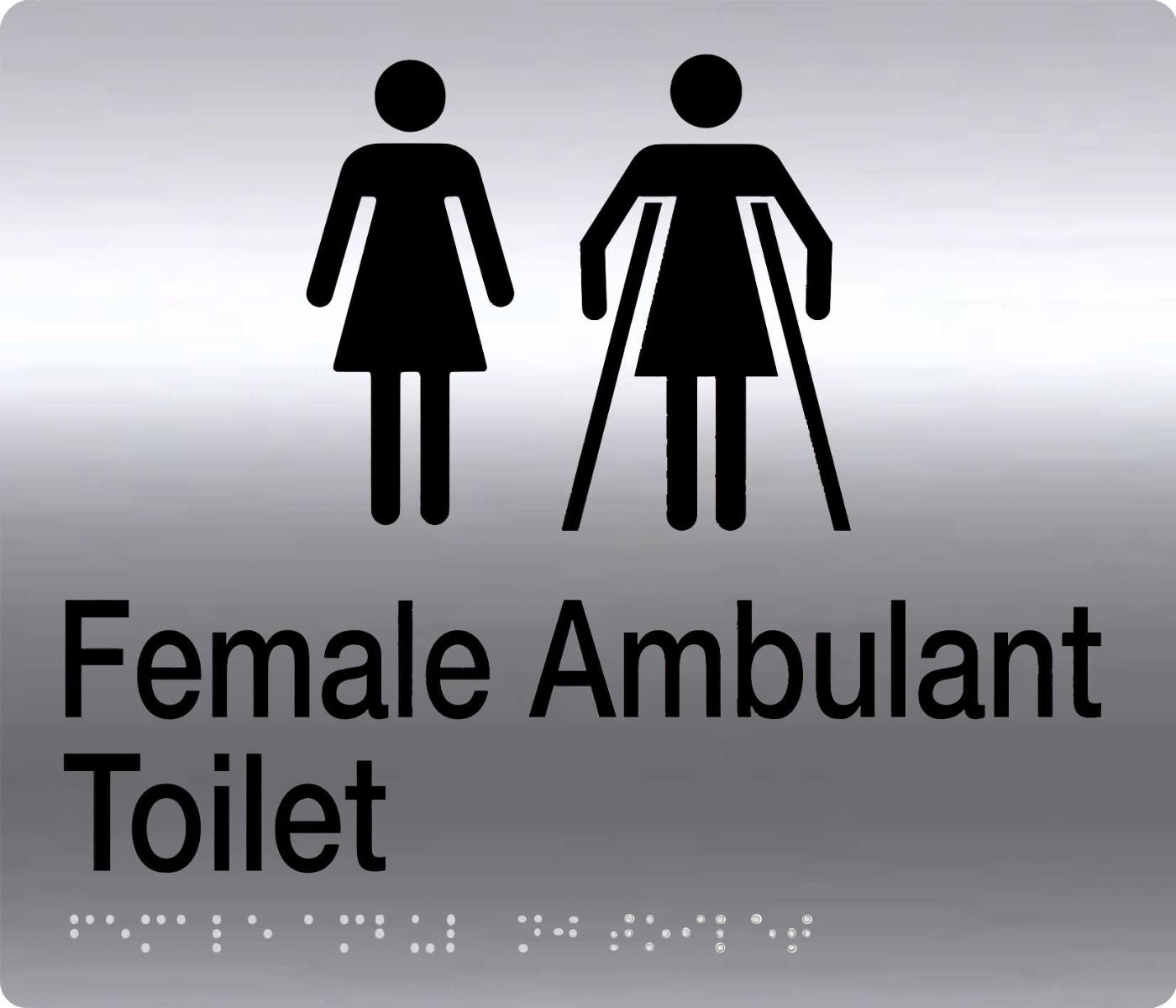 female ambulant braille sign