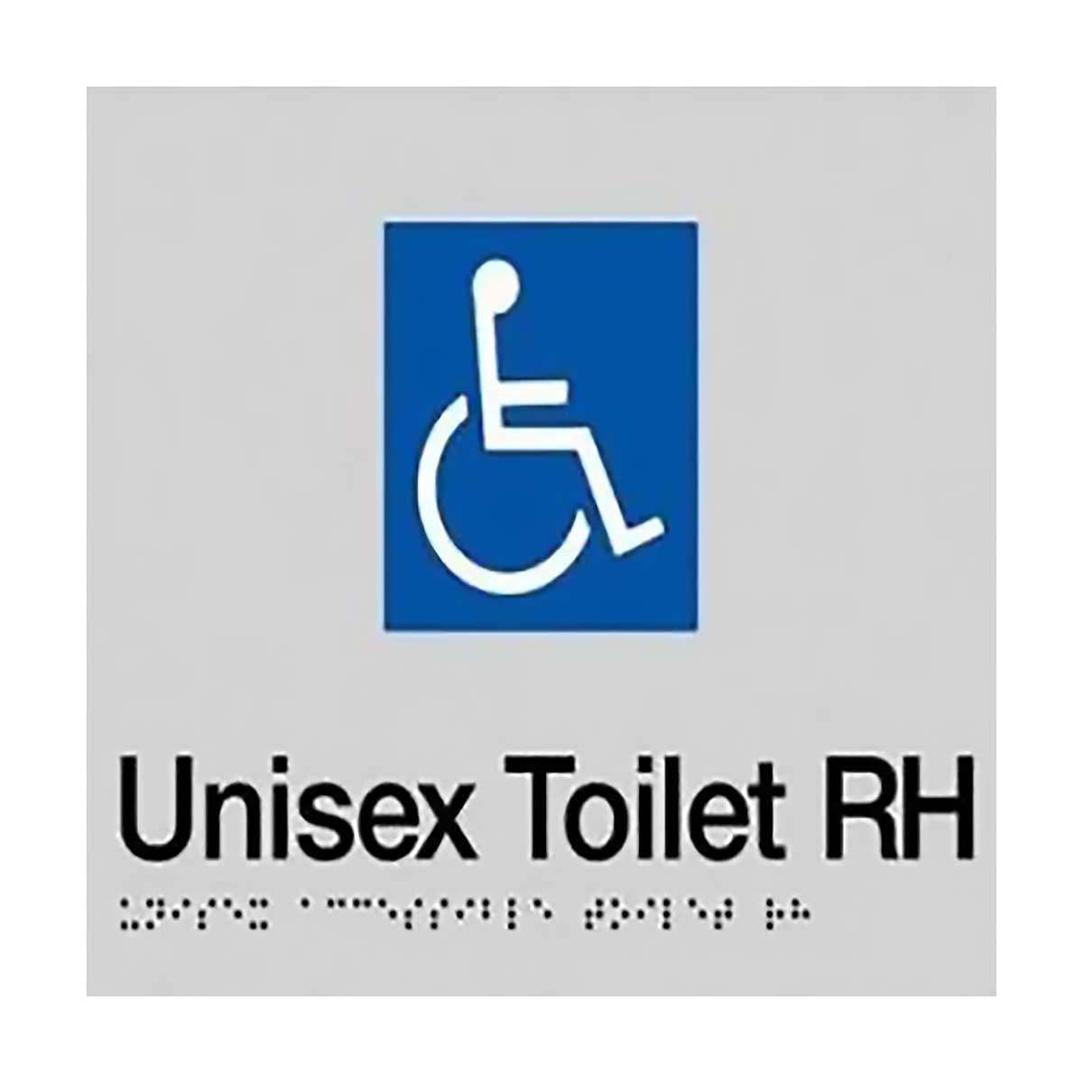 Unisex Toilet Disabled Right Hand  BCA Code Australian Compliance SS03-RH  (180 x 180 mm)