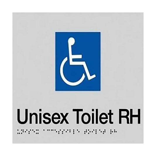 Unisex Toilet Disabled Right Hand  BCA Code Australian Compliance SS03-RH  (180 x 180 mm)