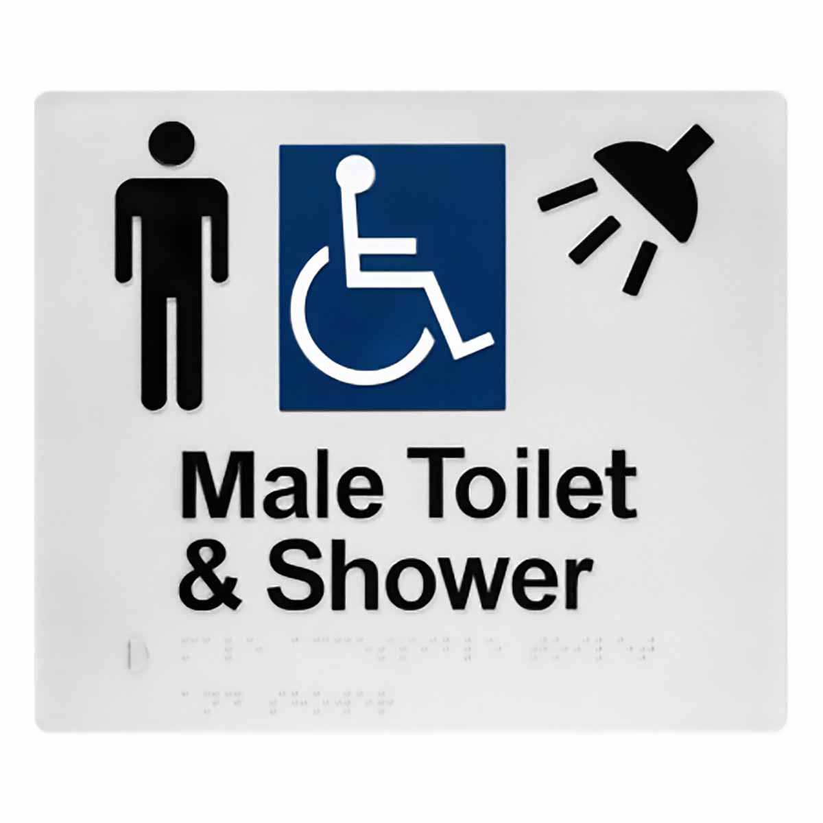 Male Disable Toilet & Shower Braille Toilet Sign SS14 (210 x 180 mm)