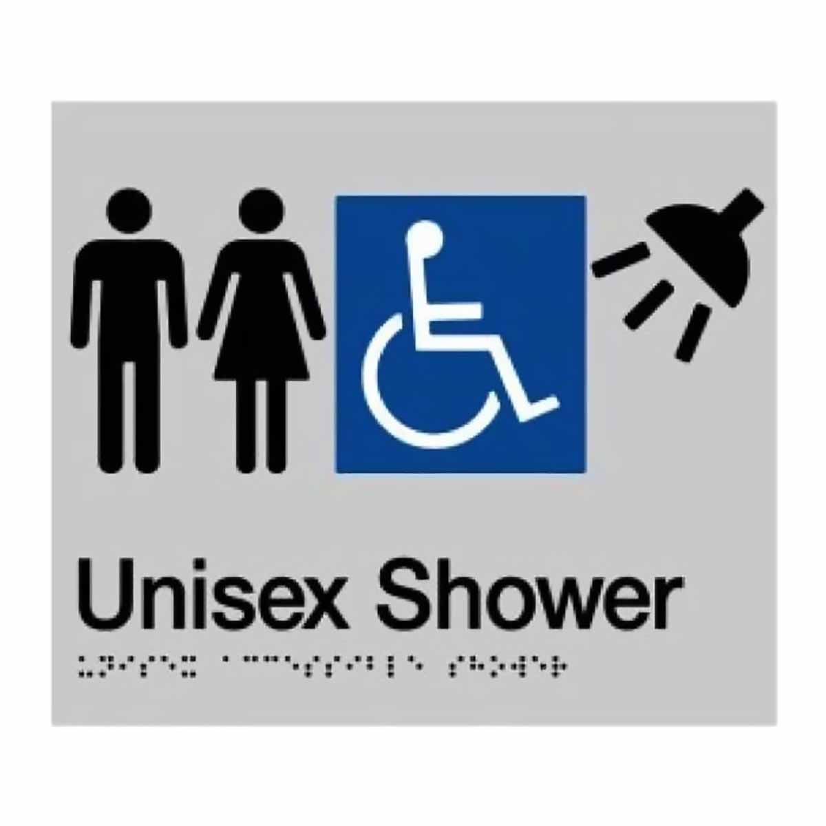 Unisex Disable Shower Braille Sign SS22  (235 x 180 mm)