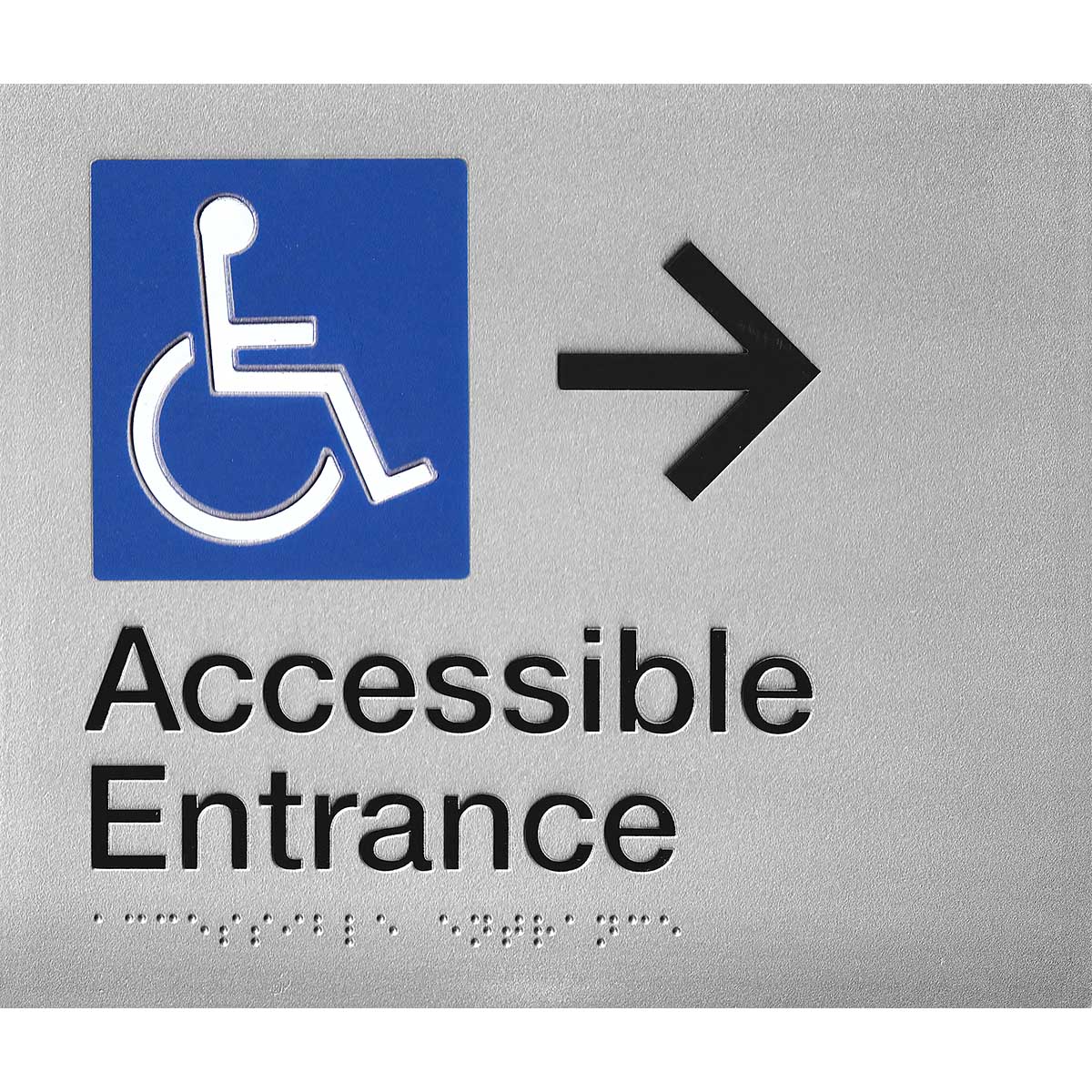 SS40-RA Disabled Accessible Entrance Braille Right Arrow (210 x 180 mm)