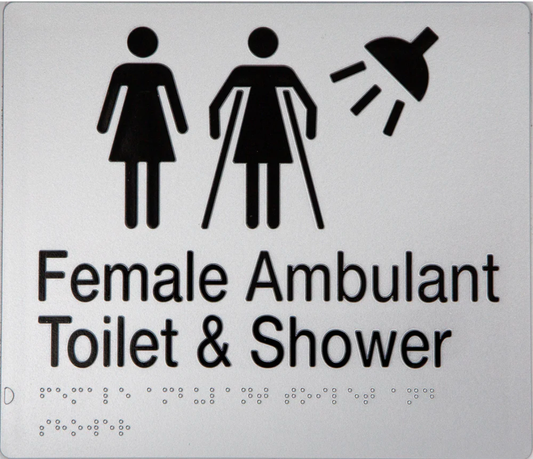 Upgrade Your Restrooms: Female Ambulant Toilet & Shower Braille Sign in Australia