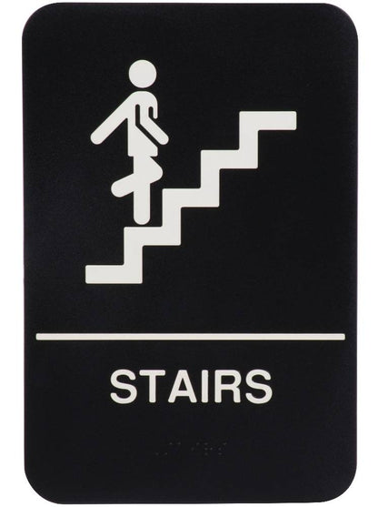 STAIR-BLK Black Stair Braille Sign 225X150mm