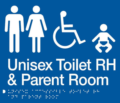 SV10RH Unisex Disabled Right Hand & Parent Room Braille Sign