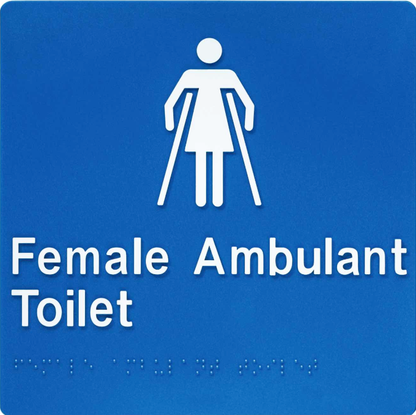 SV38 Female Ambulant Toilet Blue Plastic Braille Sign