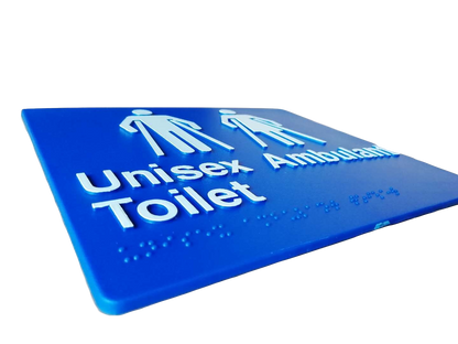 Unisex Ambulant Toilet Braille Sign SV39 (210 x 180 mm)