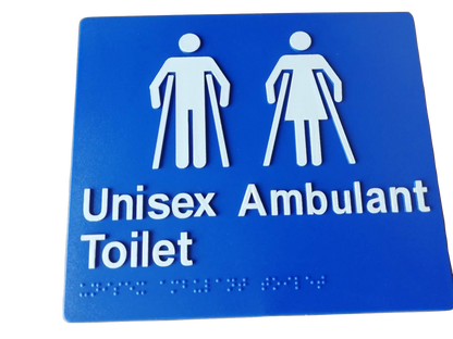 Unisex Ambulant Toilet Braille Sign SV39 (210 x 180 mm)