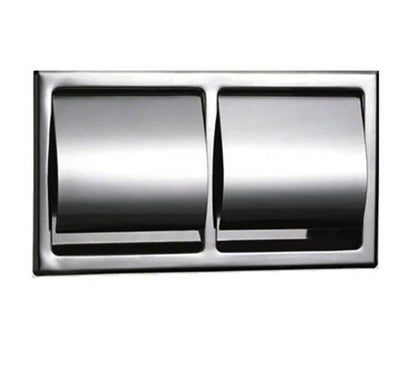 T6607 Recess S/Steel Double Standard Toilet Roll Holder