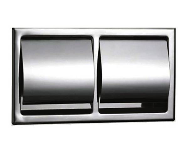 T6607 Recess S/Steel Double Standard Toilet Roll Holder