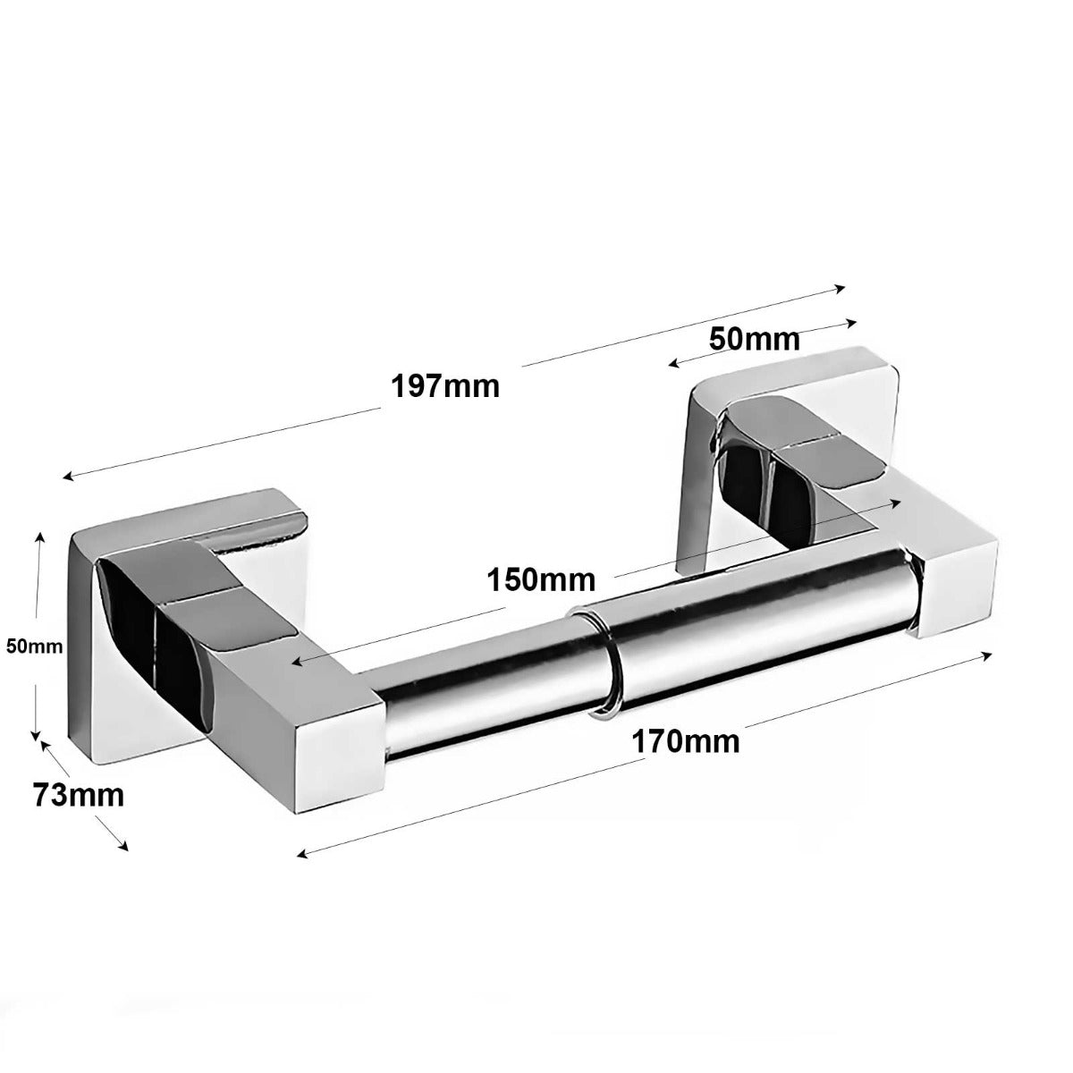 Ozwashroom Single Toilet Roll Holder, Bright Chrome