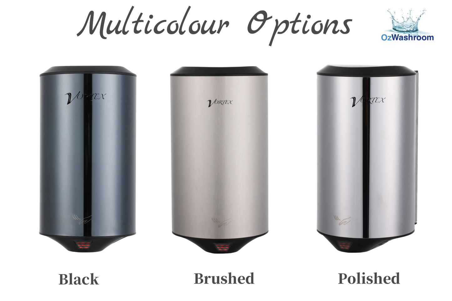 Vortex Smart heater compact hand dryer Polished stainless steel commercial hand dryer - VX2805P