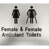 Silver Plastic Female & Ambulant Toilet Braille Sign